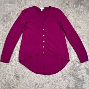 Eileen Fisher Cardigan Sweater 100% Linen Button Down Purple Old Money Womens PP